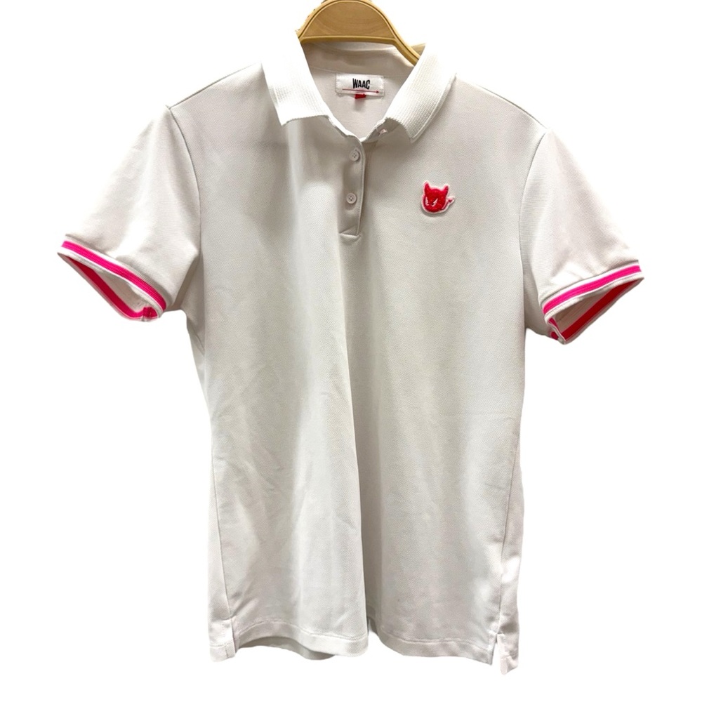 WAAC Short Sleeve Golf Polo Shirt White/Pink Size 4 [Style No. WWTCA22502-01]